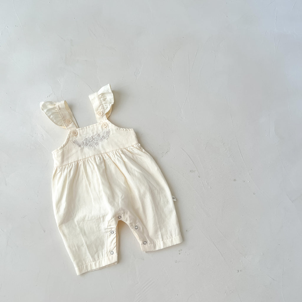 Baby Girl's Adjustable Suspender Romper