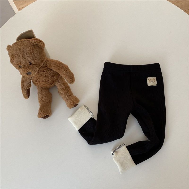 Girls' Single-layer Fleece-lined Fashionable Leggings