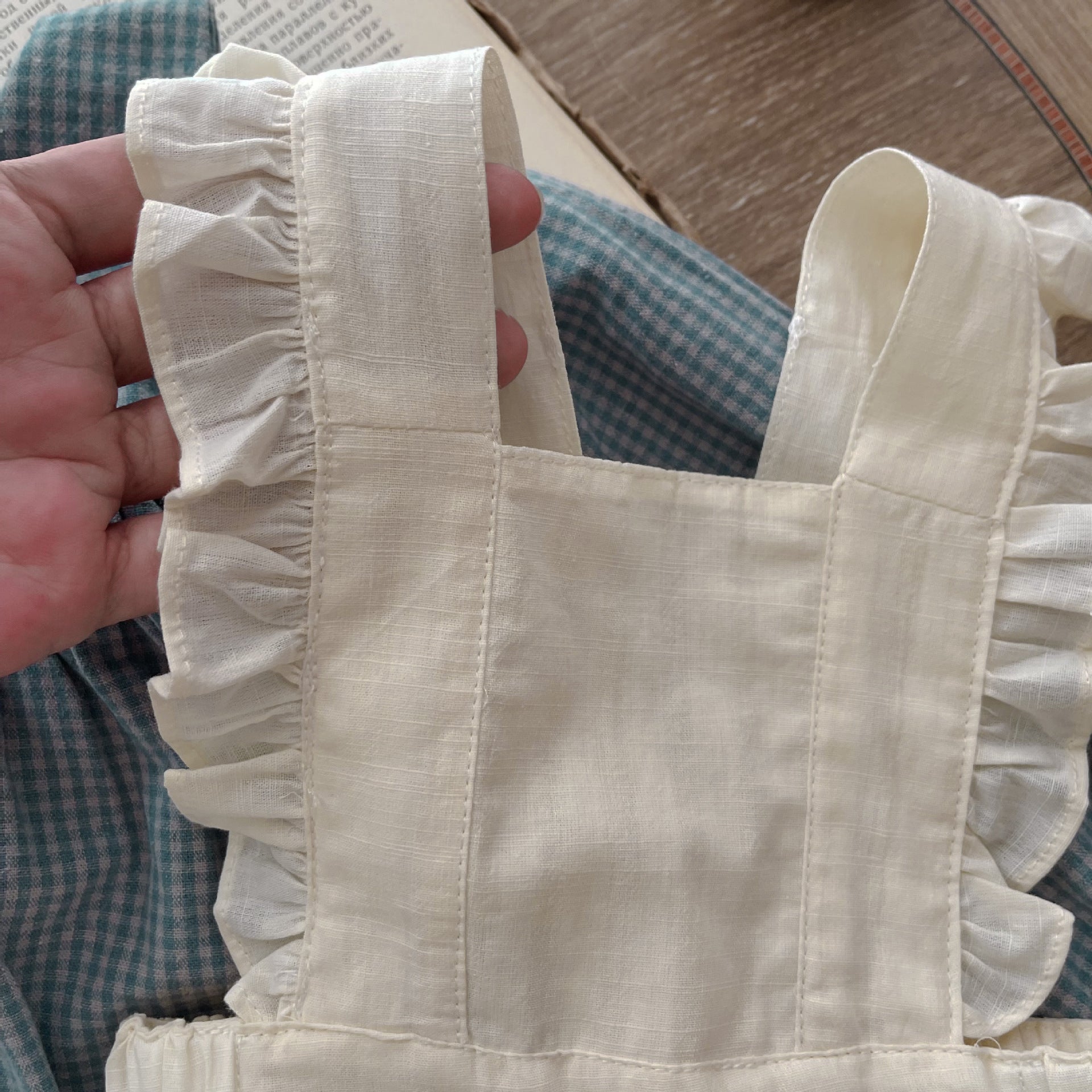 Baby Long Sleeve Small Romper with Sling Overskirt