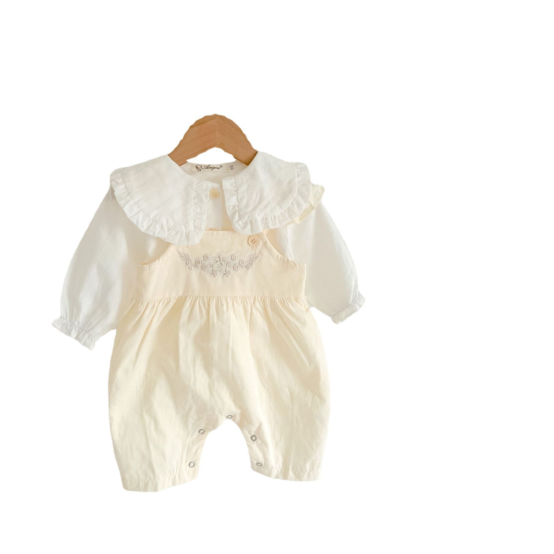 Baby Girl's Adjustable Suspender Romper