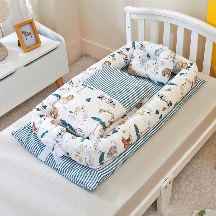 Newborn Foldable Portable Crib Middle Bed Baby Infant Mattress Bionic Travel Bed