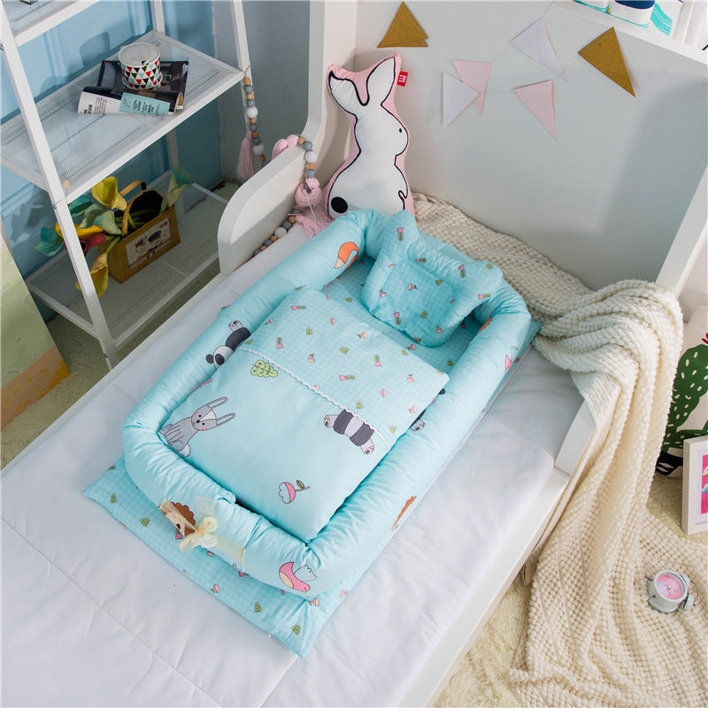 Newborn Foldable Portable Crib Middle Bed Baby Infant Mattress Bionic Travel Bed