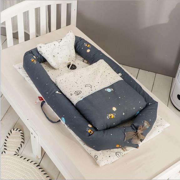 Newborn Foldable Portable Crib Middle Bed Baby Infant Mattress Bionic Travel Bed