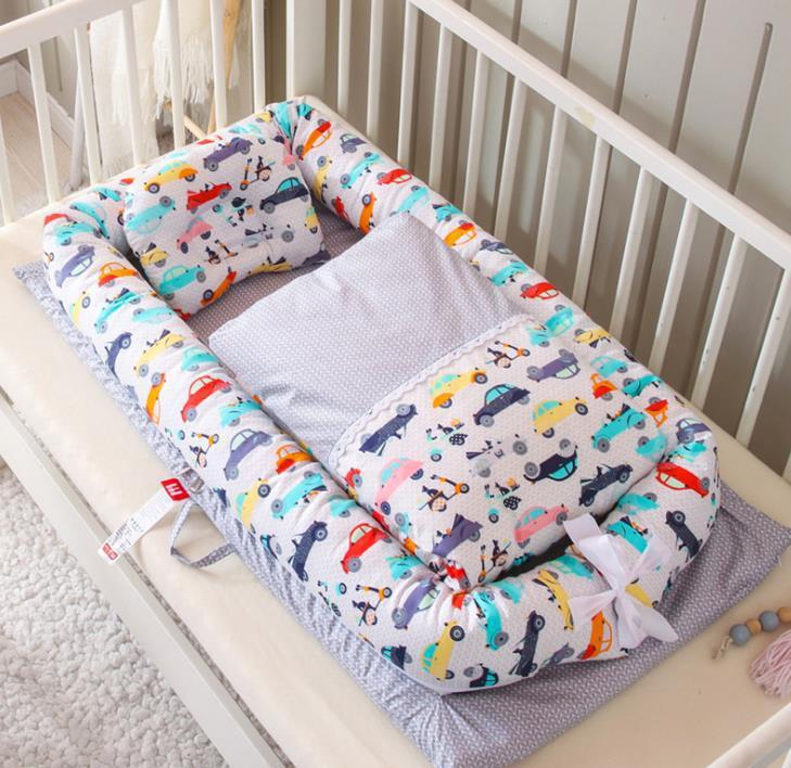 Newborn Foldable Portable Crib Middle Bed Baby Infant Mattress Bionic Travel Bed