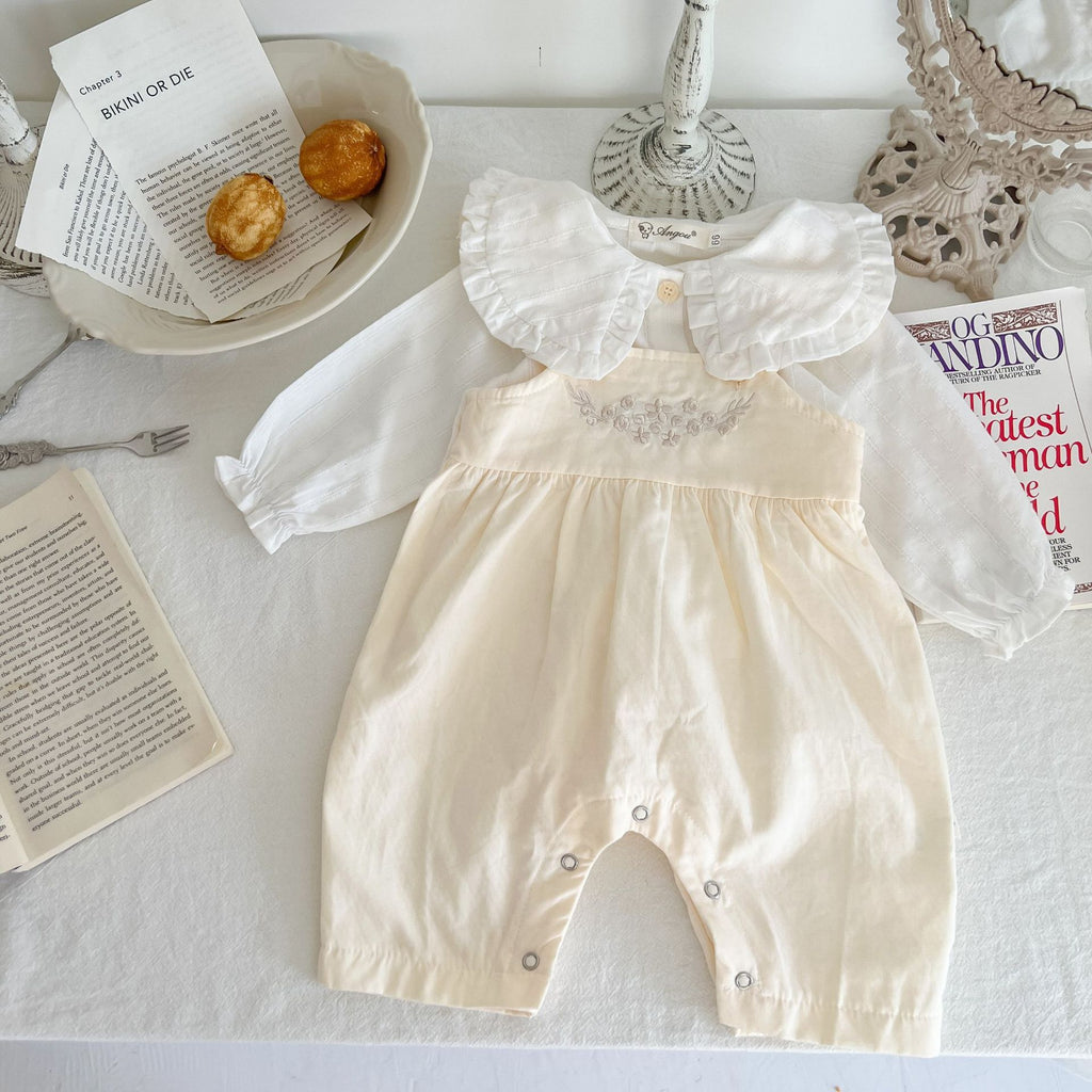 Baby Girl's Adjustable Suspender Romper