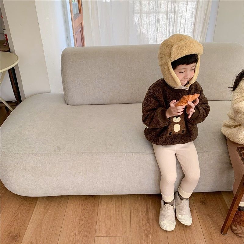 Girls' Single-layer Fleece-lined Fashionable Leggings