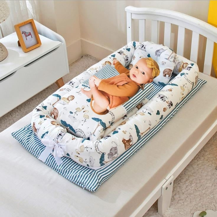 Newborn Foldable Portable Crib Middle Bed Baby Infant Mattress Bionic Travel Bed