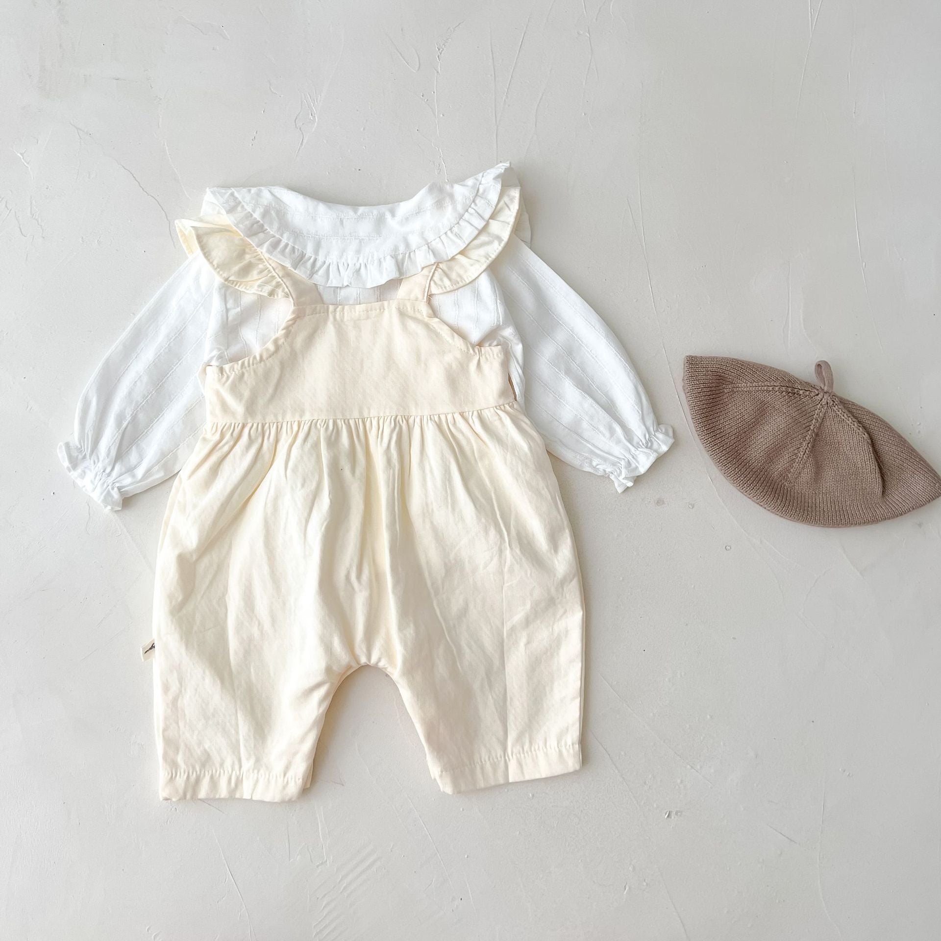 Baby Girl's Adjustable Suspender Romper