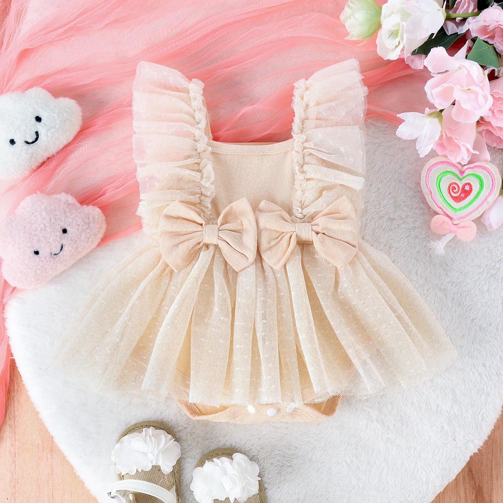 Princess Baby Doll Sleeveless Jumpsuit with Bows