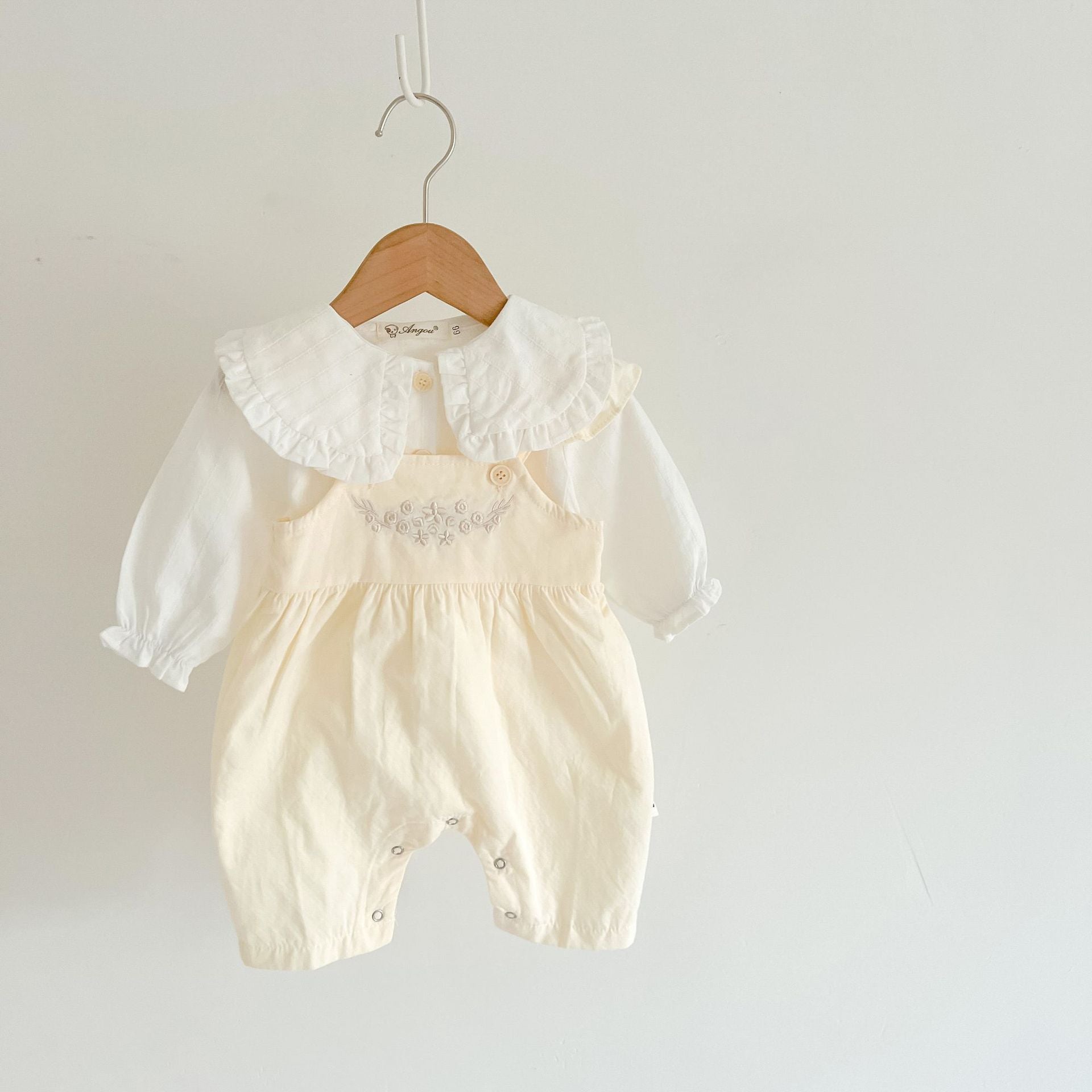 Baby Girl's Adjustable Suspender Romper