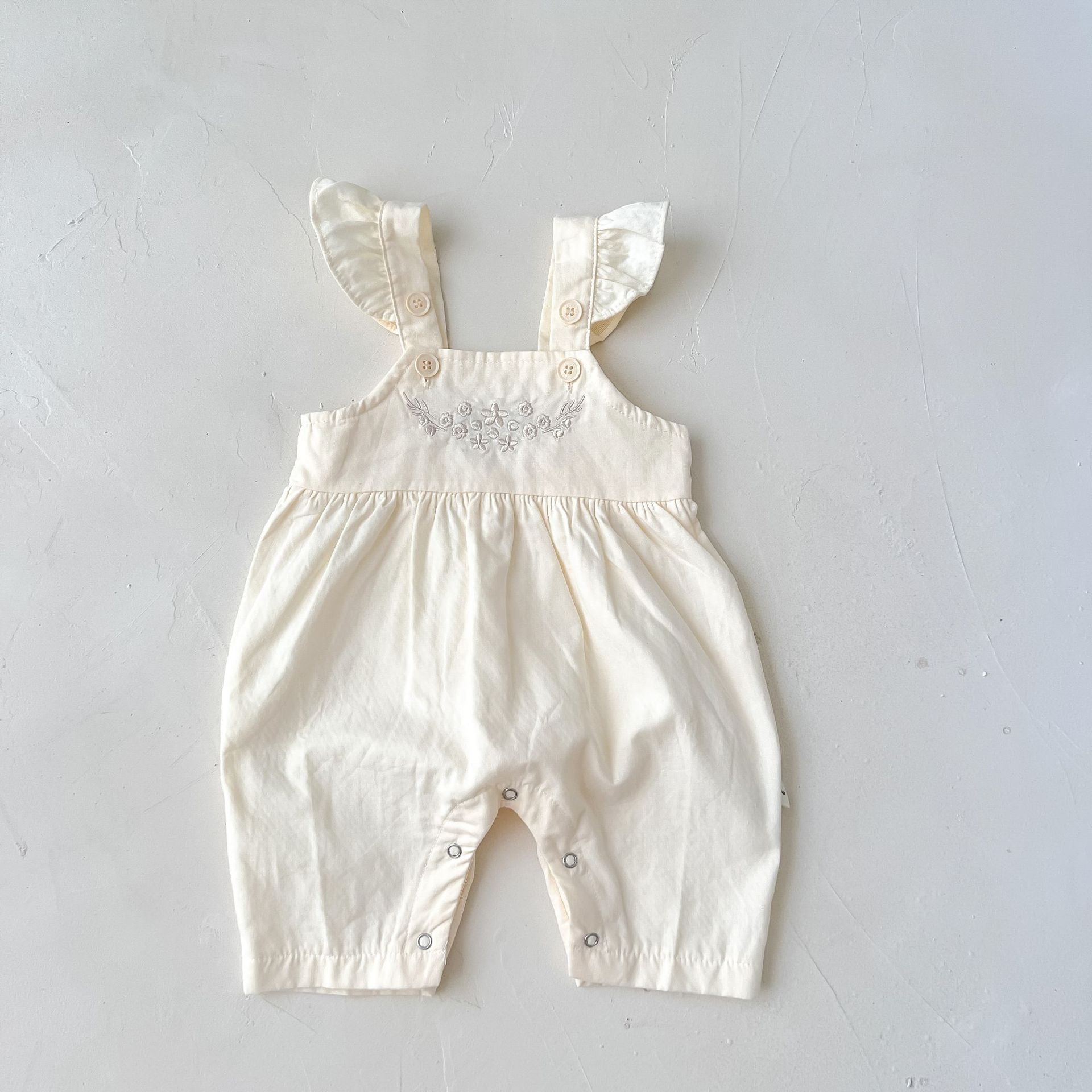 Baby Girl's Adjustable Suspender Romper